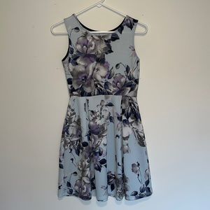 Pink Lily floral dress blue and purple